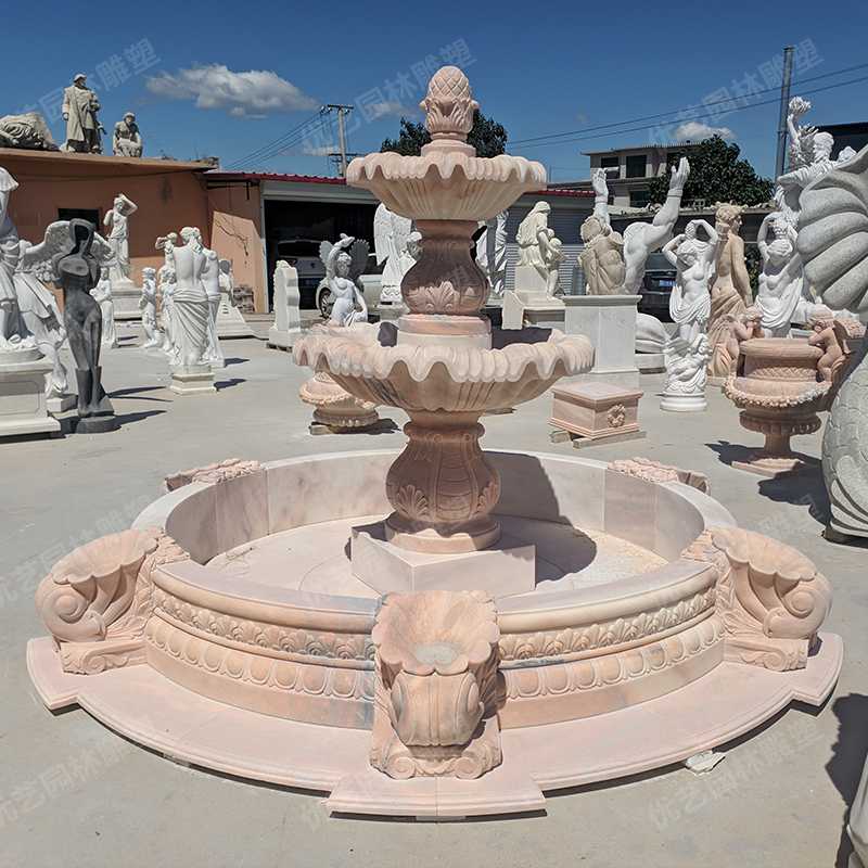 石雕噴泉，雙層景觀噴泉