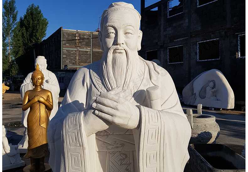 石雕孔子像，大理石孔子像，漢白玉孔子像
