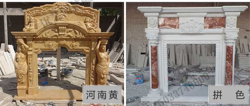 石雕壁爐架款式，定制石雕壁爐架，石雕壁爐架廠家