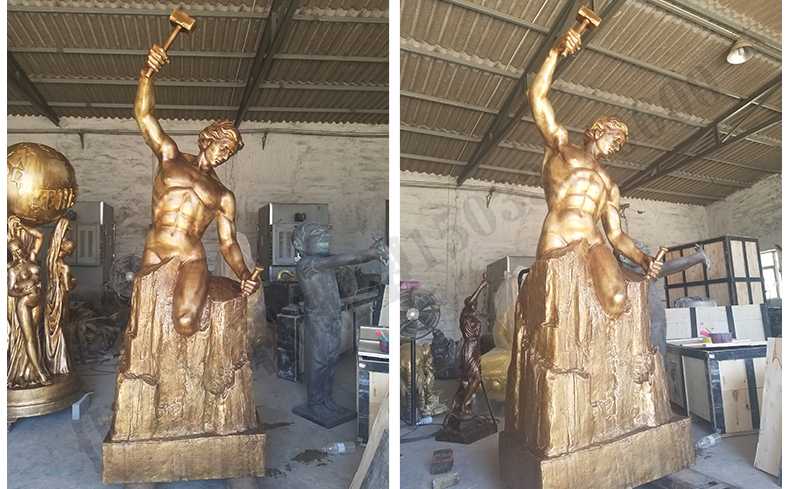 雕刻自我人物雕塑，銅雕刻自我，自我雕刻純銅雕塑