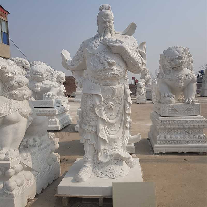 漢白玉關公像，大理石關公像，石雕關公雕像，石材關公像