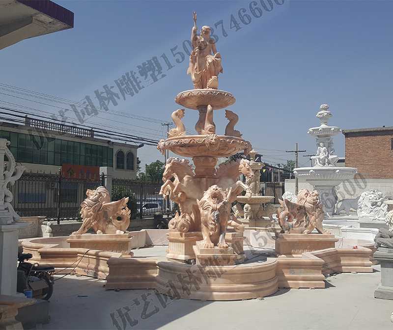 大理石景觀噴泉，歐式大型噴泉，石雕噴泉廠家