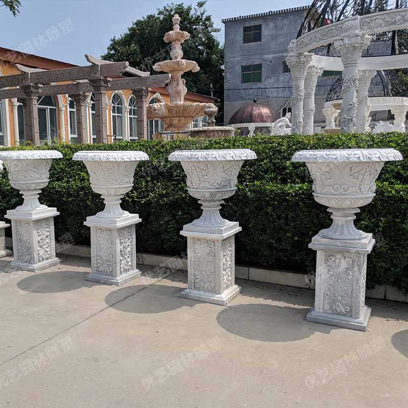 石材景觀花盆，花園景觀花缽