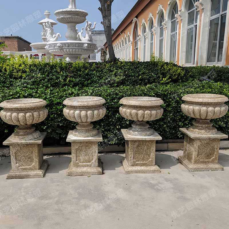 景觀石材花盆，花崗巖花缽