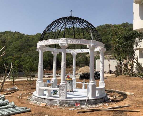 景觀雕塑定制，石雕涼亭廠家