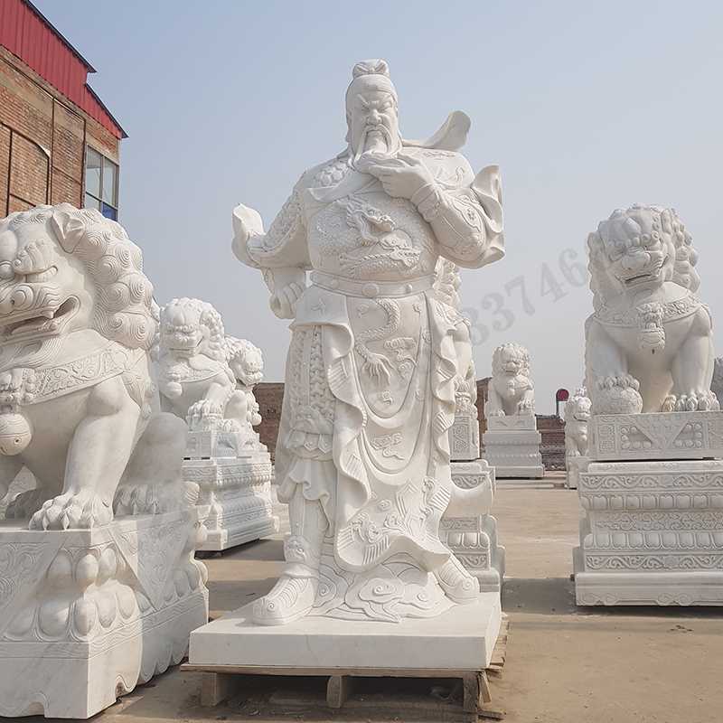 漢白玉關(guān)公像，石雕關(guān)公像，大理石關(guān)公雕像，關(guān)羽雕像，河北石雕關(guān)公廠家2.jpg