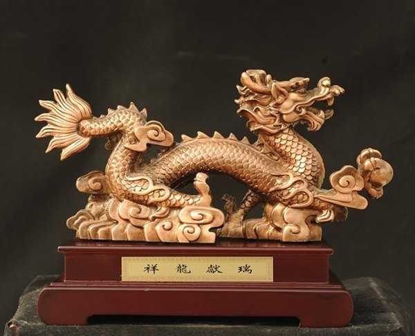 景觀雕塑定制，銅龍擺件